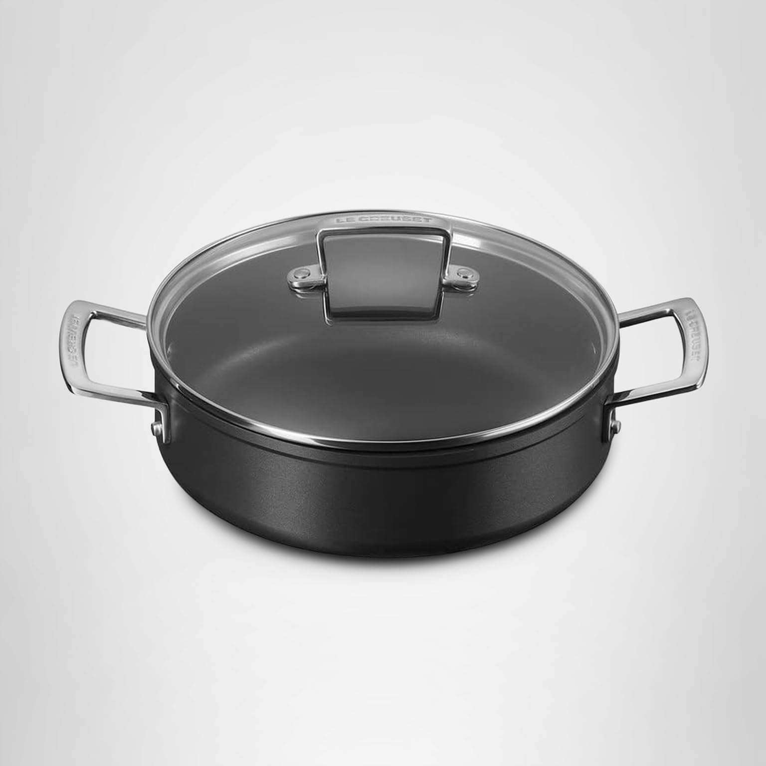 LE CREUSET Aluminium-Antihaft Schmorpfanne mit Glasdeckel, 28 cm